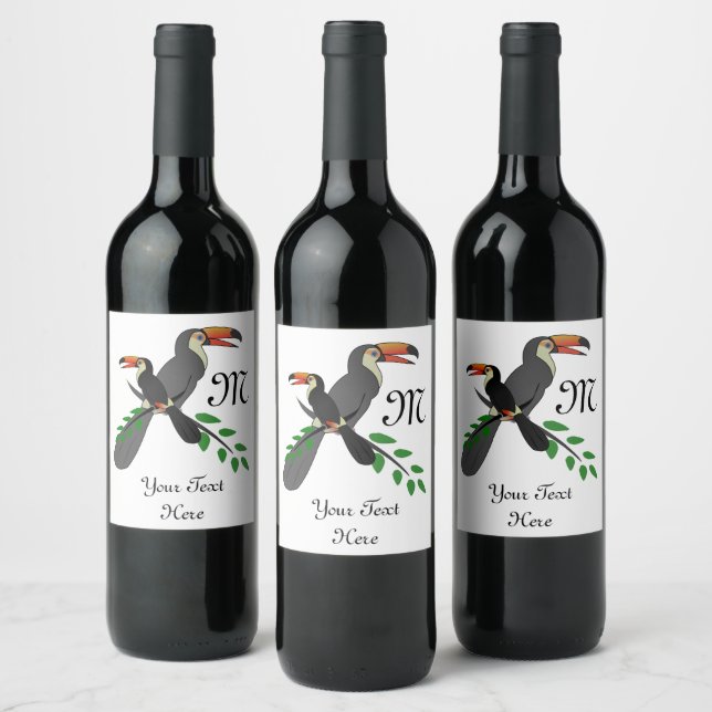 Étiquette Pour Bouteilles De Vin Oiseau tropical Toco Toucan (Bouteilles)