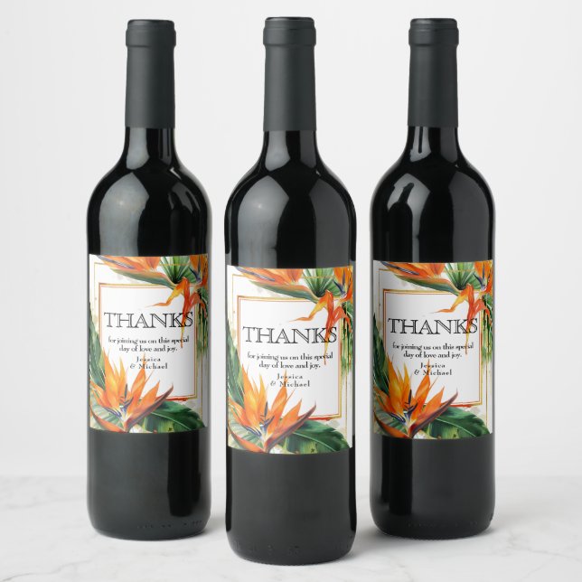 Étiquette Pour Bouteilles De Vin Oiseaux de Paradise Bliss (Bouteilles)