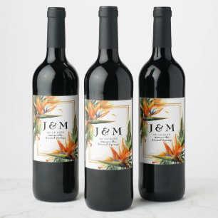 Étiquette Pour Bouteilles De Vin Oiseaux de Paradise Bliss