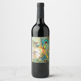 Étiquette Pour Bouteilles De Vin oiseaux et abeilles peindre le vin étiquette
