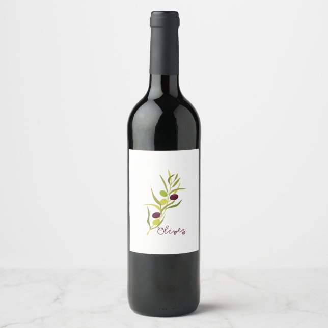 Étiquette Pour Bouteilles De Vin Olives (Devant)