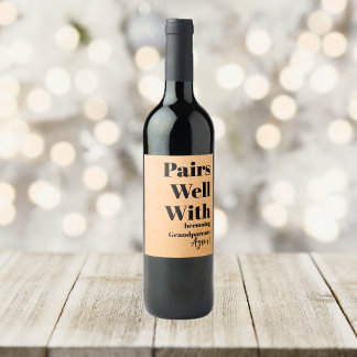 Étiquette Pour Bouteilles De Vin Paire bien avec grand-parents encore Russe Kraft