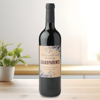 Étiquette Pour Bouteilles De Vin Paire bien avec grands-parents Ensemble de Étiquet
