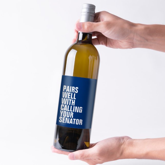 Étiquette Pour Bouteilles De Vin Paires bien avec drôle bleu (Créateur téléchargé)