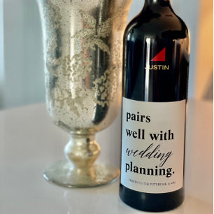 Étiquette Pour Bouteilles De Vin Pairs Bien Mariage Planning Nom personnalisé Fianç