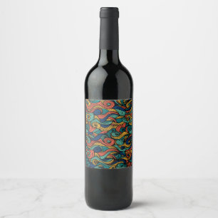 Étiquette Pour Bouteilles De Vin Paisley haché
