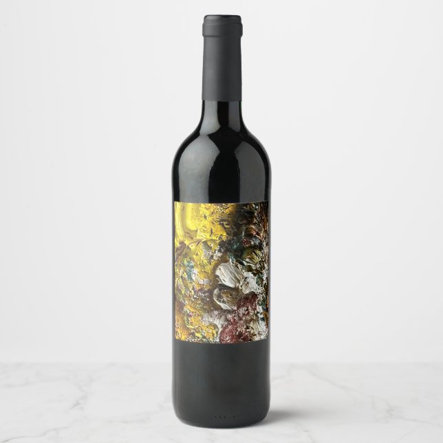Étiquette Pour Bouteilles De Vin Palette d'artiste #1 (Devant)
