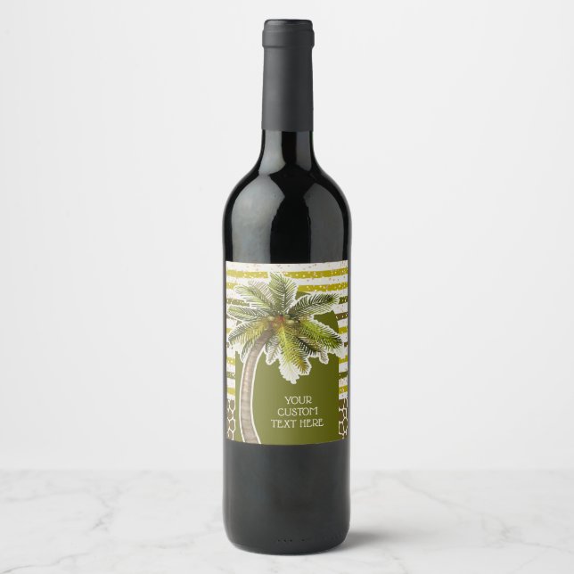 Étiquette Pour Bouteilles De Vin Palmier d'été (Devant)