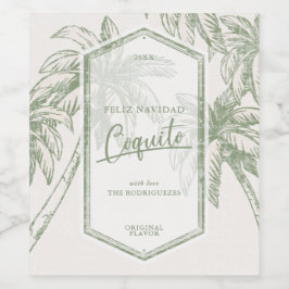 Étiquette Pour Bouteilles De Vin Palmier tropical Coquito vintage