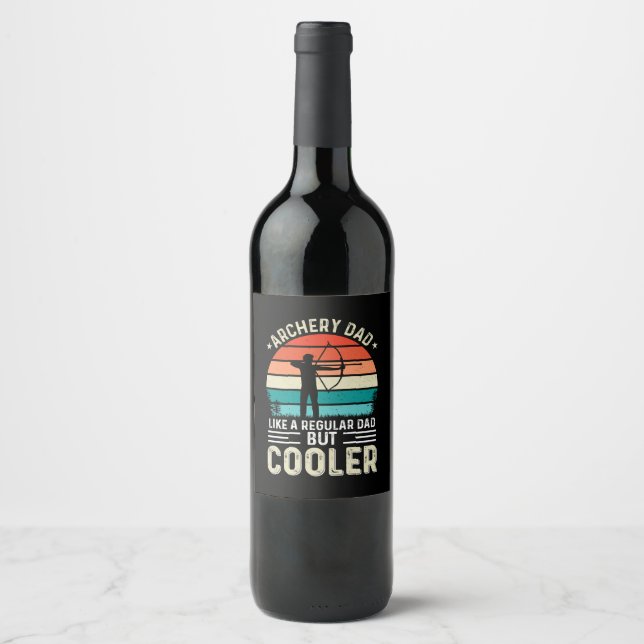 Étiquette Pour Bouteilles De Vin Papa au tir à l'arc (Devant)