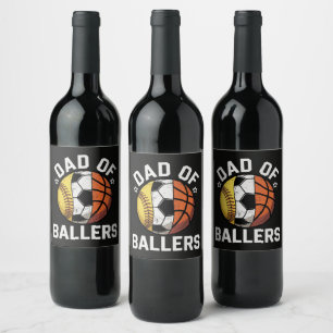 Étiquette Pour Bouteilles De Vin Papa des joueurs de balle