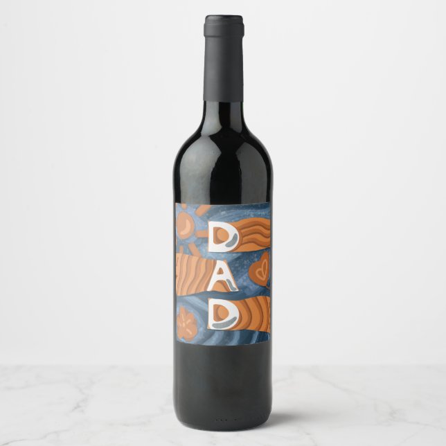 Étiquette Pour Bouteilles De Vin Papa - Joyeuse fête des pères (Devant)