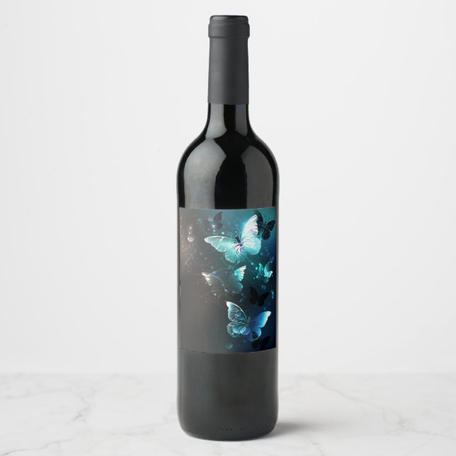 Étiquette Pour Bouteilles De Vin Papillons de nuit (Devant)
