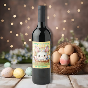 Étiquette Pour Bouteilles De Vin Pâques joyeuses et dynamiques dans un arrière - pl