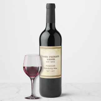Étiquette Pour Bouteilles De Vin Parchemin vintage D'Âge Votre Vin Étiquette Privé