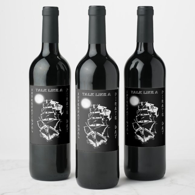 Étiquette Pour Bouteilles De Vin Parler comme une journée de pirates (Bouteilles)
