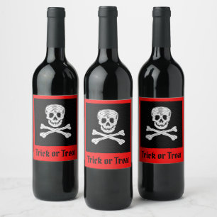 Étiquette Pour Bouteilles De Vin Parlez comme une journée de pirates et d'Halloween