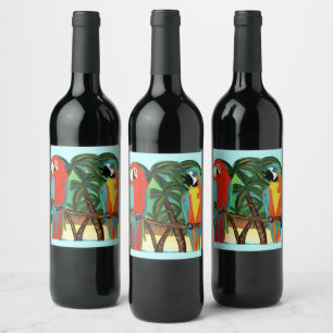 ÉTIQUETTE POUR BOUTEILLES DE VIN PARROTS