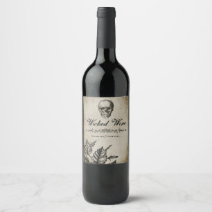 Étiquette Pour Bouteilles De Vin Parti d'Halloween de Wicked Affair