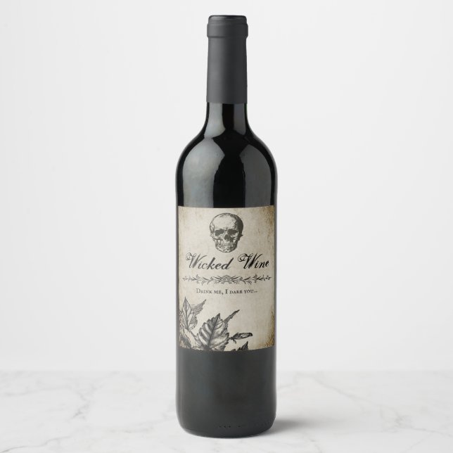 Étiquette Pour Bouteilles De Vin Parti d'Halloween de Wicked Affair (Devant)