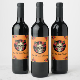 Étiquette Pour Bouteilles De Vin Parti Dia De Los Muertos