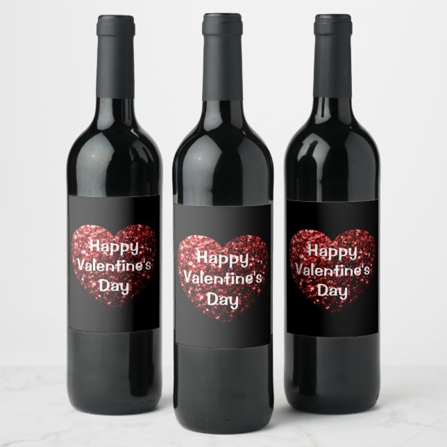 Étiquette Pour Bouteilles De Vin Parties scintillant rouge étincelle Heureuse Saint (Bouteilles)