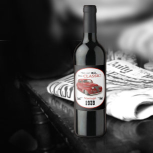 Étiquette Pour Bouteilles De Vin Pas Vieux Mais Rouge Classique 1939 Coupe Année Vi