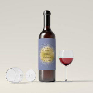 Étiquette Pour Bouteilles De Vin Pastel Celestial Gold Moon Enregistrer La Date