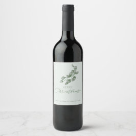 Étiquette Pour Bouteilles De Vin Pastel personnalisé Entreprise Joyeux Noël