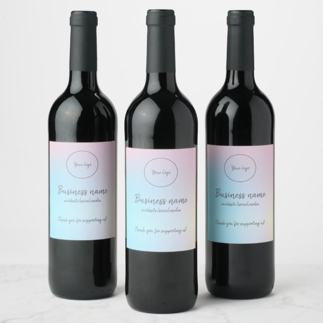 Étiquette Pour Bouteilles De Vin Pastel Rainbow (Bouteilles)