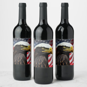 Étiquette Pour Bouteilles De Vin Patriotique/Aigle/Américain/USA
