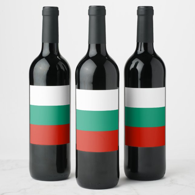 Étiquette Pour Bouteilles De Vin pavillon de la Bulgarie (Bouteilles)