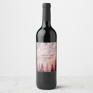 Étiquette Pour Bouteilles De Vin Paysage d'hiver Forêt de Greenpine