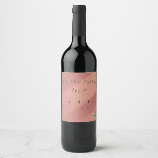 Étiquette Pour Bouteilles De Vin Peach Wedding Wine Label 
