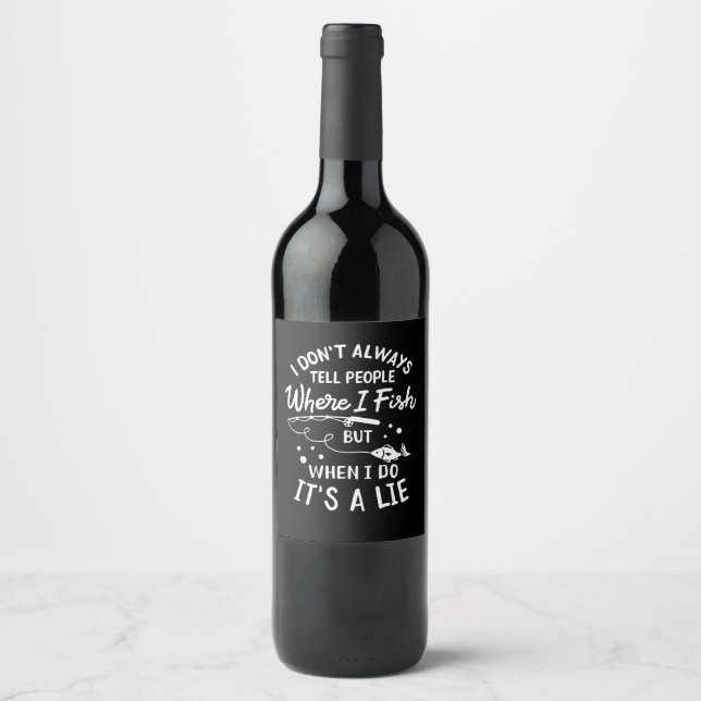 Étiquette Pour Bouteilles De Vin Pêche - Pêche amusante (Devant)