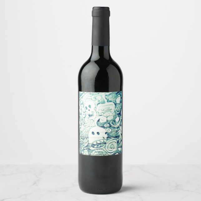 Étiquette Pour Bouteilles De Vin penseur imaginatif yaie (Devant)