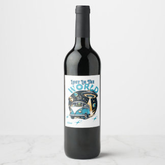 Étiquette Pour Bouteilles De Vin Perdez-vous dans le mot avec ce magnifique