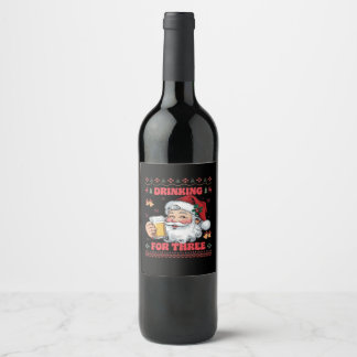 Étiquette Pour Bouteilles De Vin Père Noël Couple Chirstmas