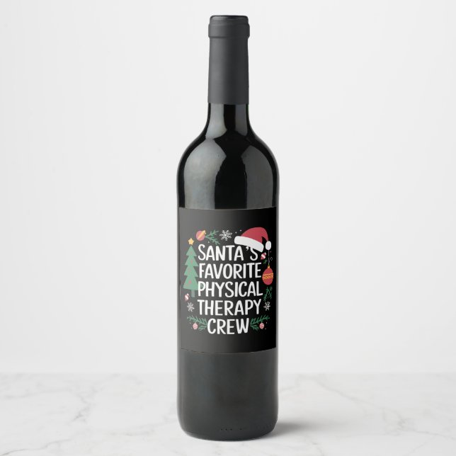 Étiquette Pour Bouteilles De Vin Père Noël Favorite Phytothérapie Crew Noël (Devant)