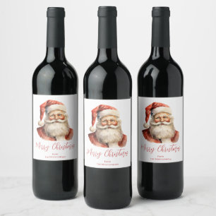 Étiquette Pour Bouteilles De Vin Père Noël rétro