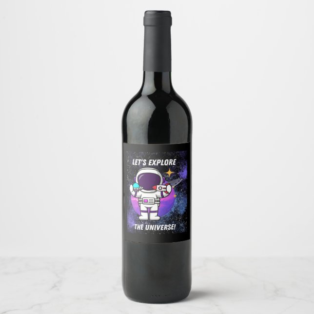 Étiquette Pour Bouteilles De Vin permet d'explorer l'univers (Devant)