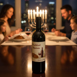 Étiquette Pour Bouteilles De Vin Personalized Family Name Watercolor