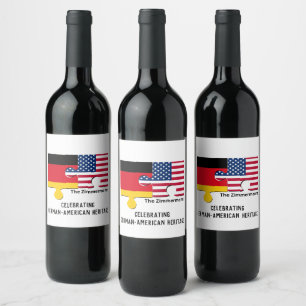 Étiquette Pour Bouteilles De Vin Personnalisé ALLEMAND AMÉRICAIN