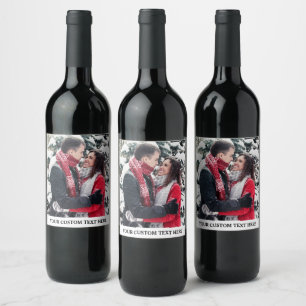 Étiquette Pour Bouteilles De Vin Personnaliser la photo et le texte