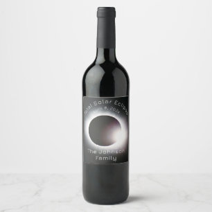 Étiquette Pour Bouteilles De Vin Personnaliser Total éclipse solaire 2024
