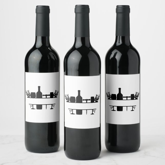 Étiquette Pour Bouteilles De Vin Personnaliser Vin Floral Frame (Bouteilles)