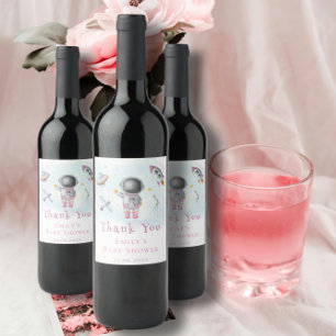 Étiquette Pour Bouteilles De Vin Petite fille spatiale Astronaut roquette étoiles B