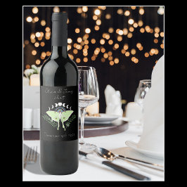 Étiquette Pour Bouteilles De Vin Phases de lune de la lune papillon