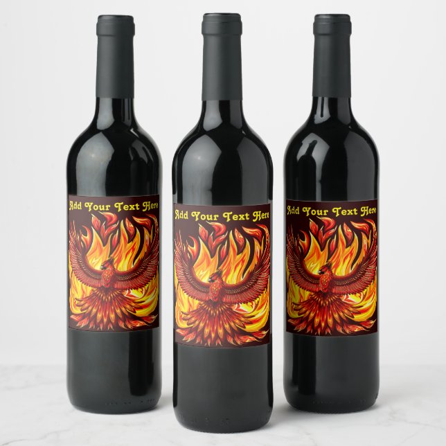 Étiquette Pour Bouteilles De Vin Phoenix mythologique immortelle Créature (Bouteilles)