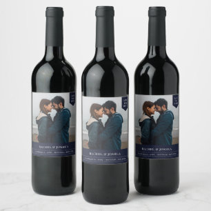 Étiquette Pour Bouteilles De Vin Photo Balise Simple Enregistrer La Date